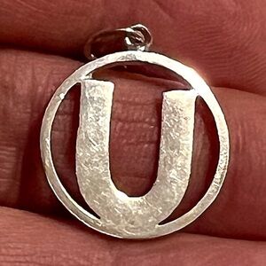 🆕 Sterling Silver “U” Initial Pendant Charm